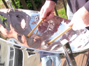 Close up of a steel drum